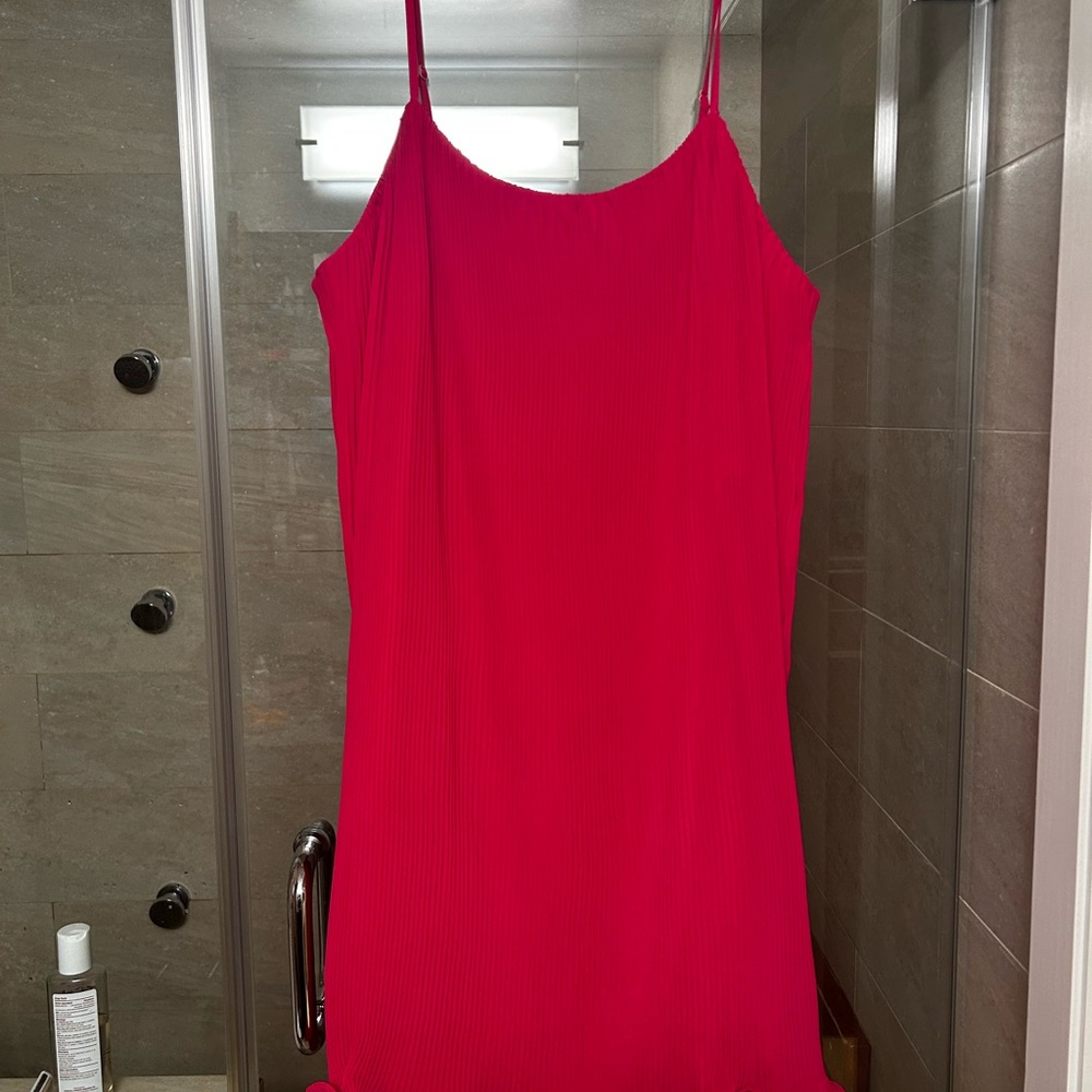 Milly Hot Pink Sleeveless Pleated Dress